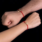 Pulseras San Benito de Hilo grueso Rojo o Negro en Oro laminado 18k Para Pareja